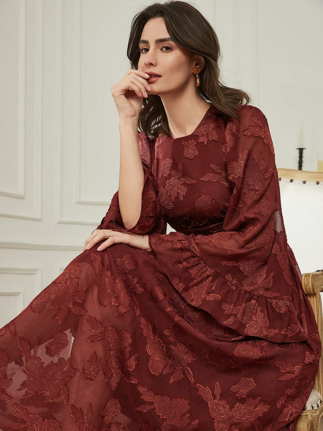 Rochie maxi SHEIN, maro