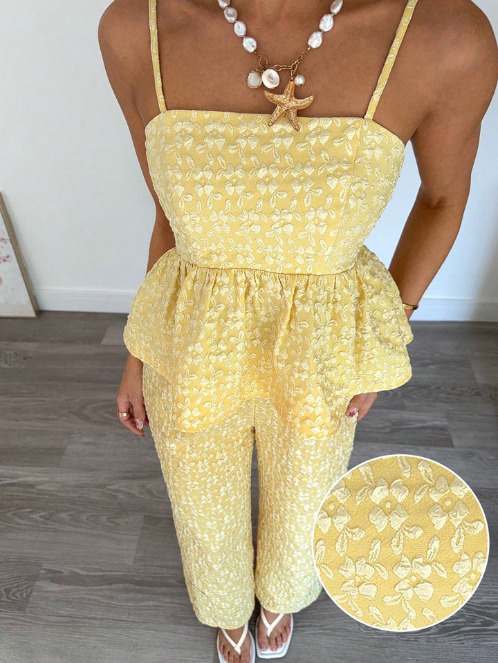 Set de maiou și pantaloni SHEIN, galben