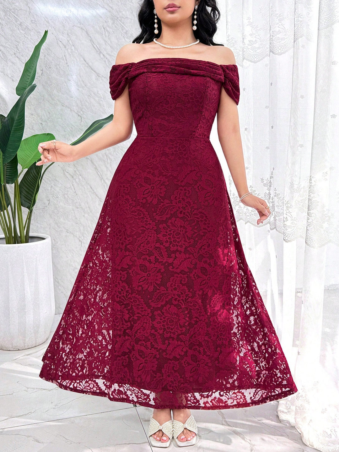 Rochie maxi SHEIN, vișiniu
