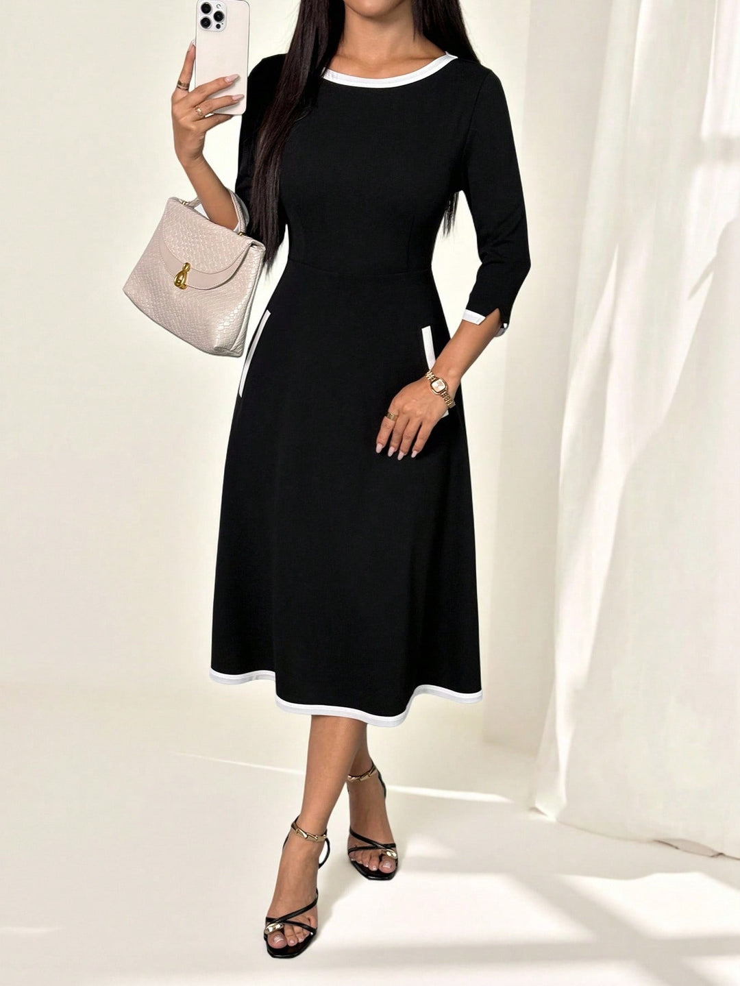 Rochie midi SHEIN, negru