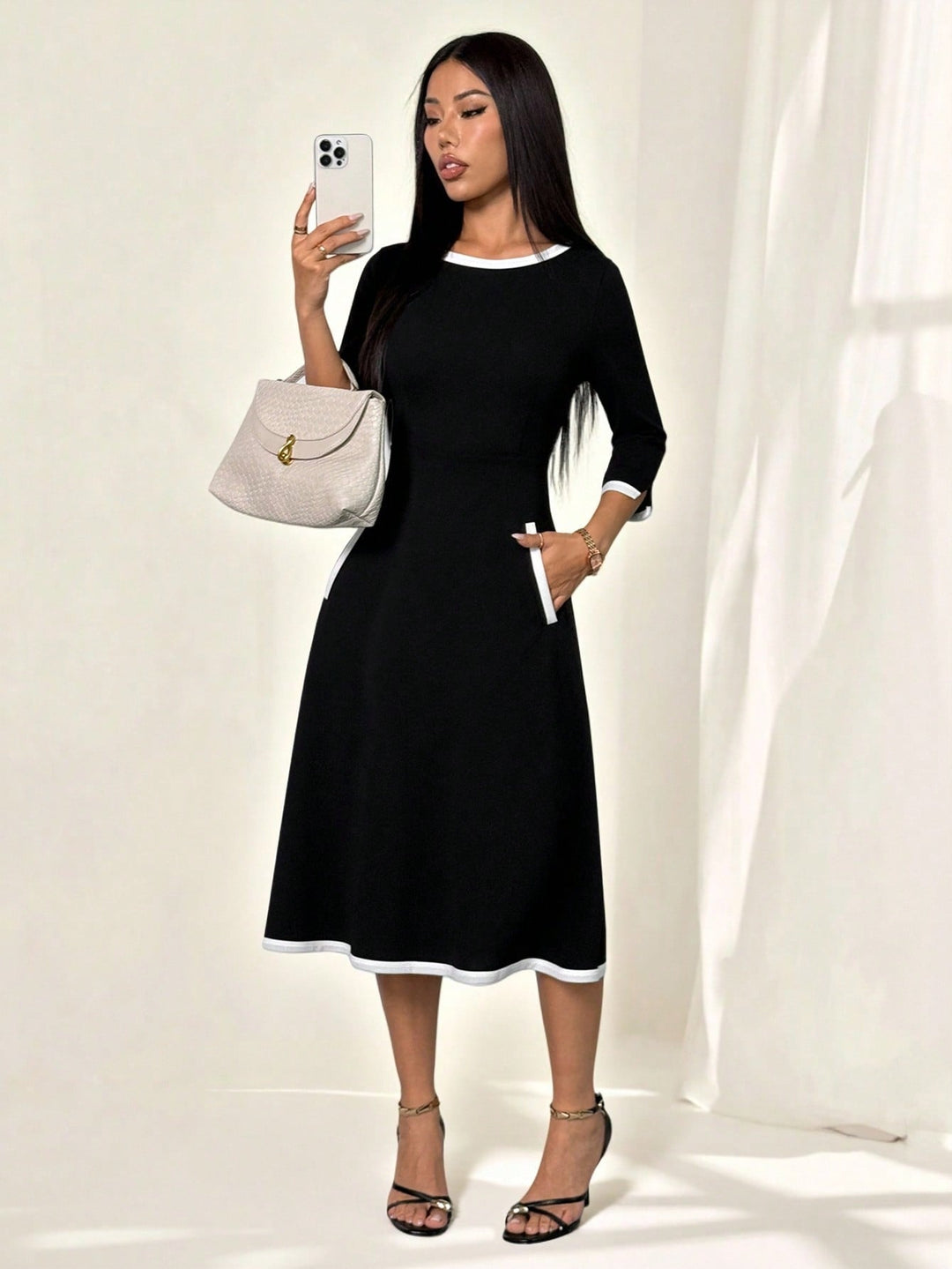 Rochie midi SHEIN, negru