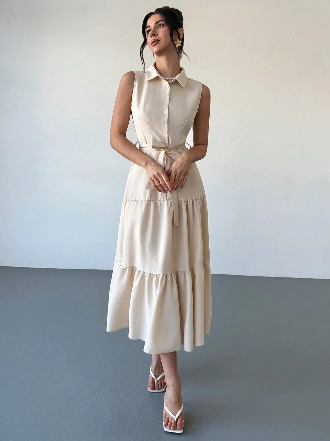 Rochie maxi SHEIN, bej