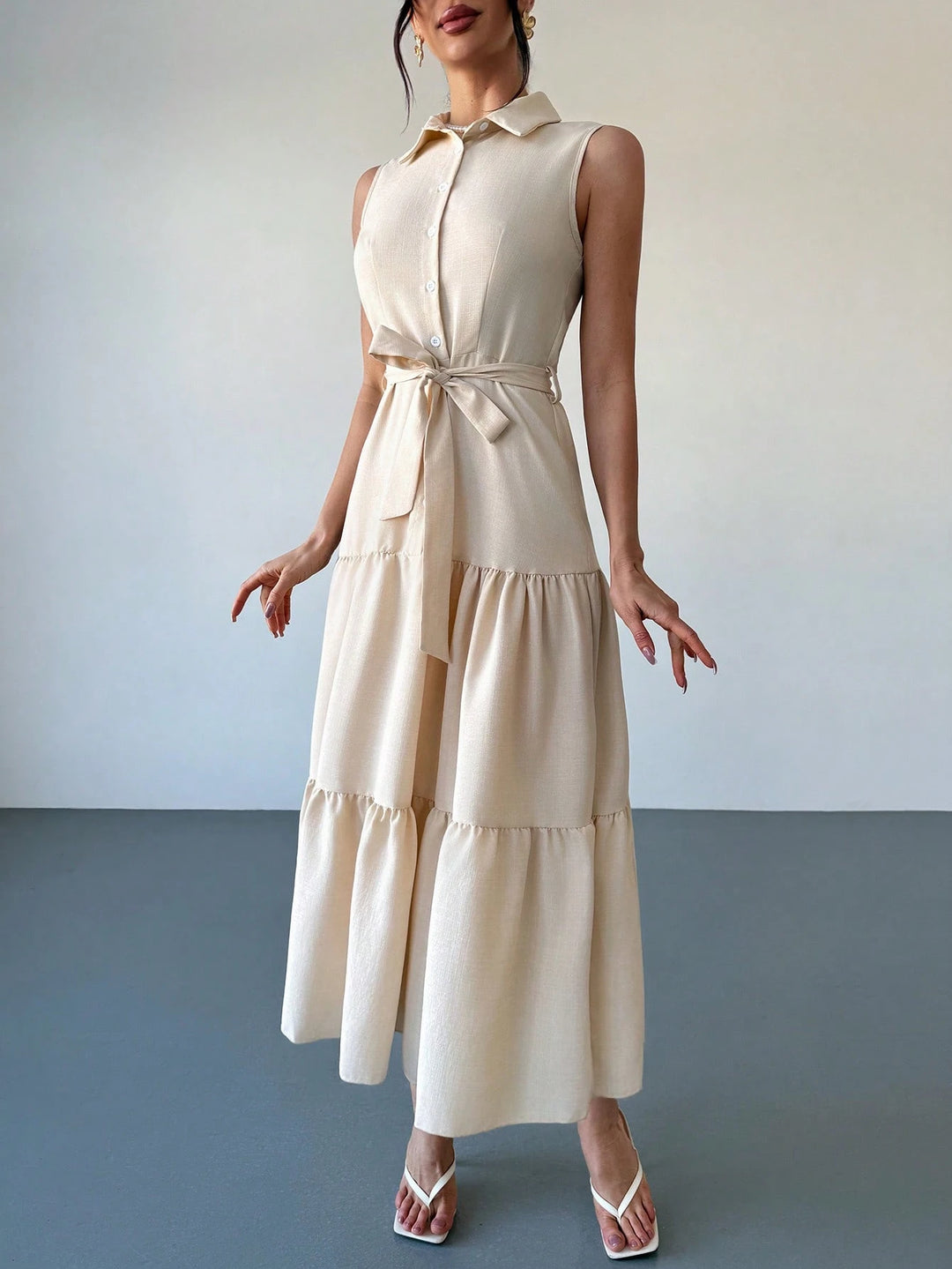 Rochie maxi SHEIN, bej