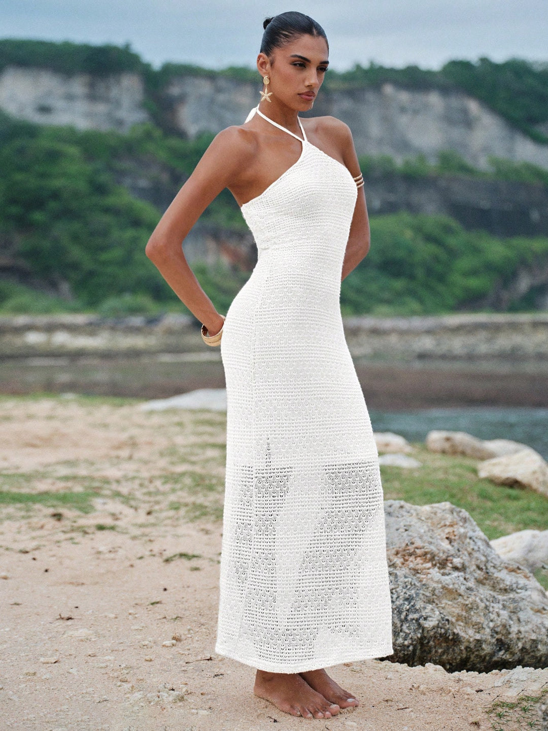 Rochie maxi SHEIN, alb