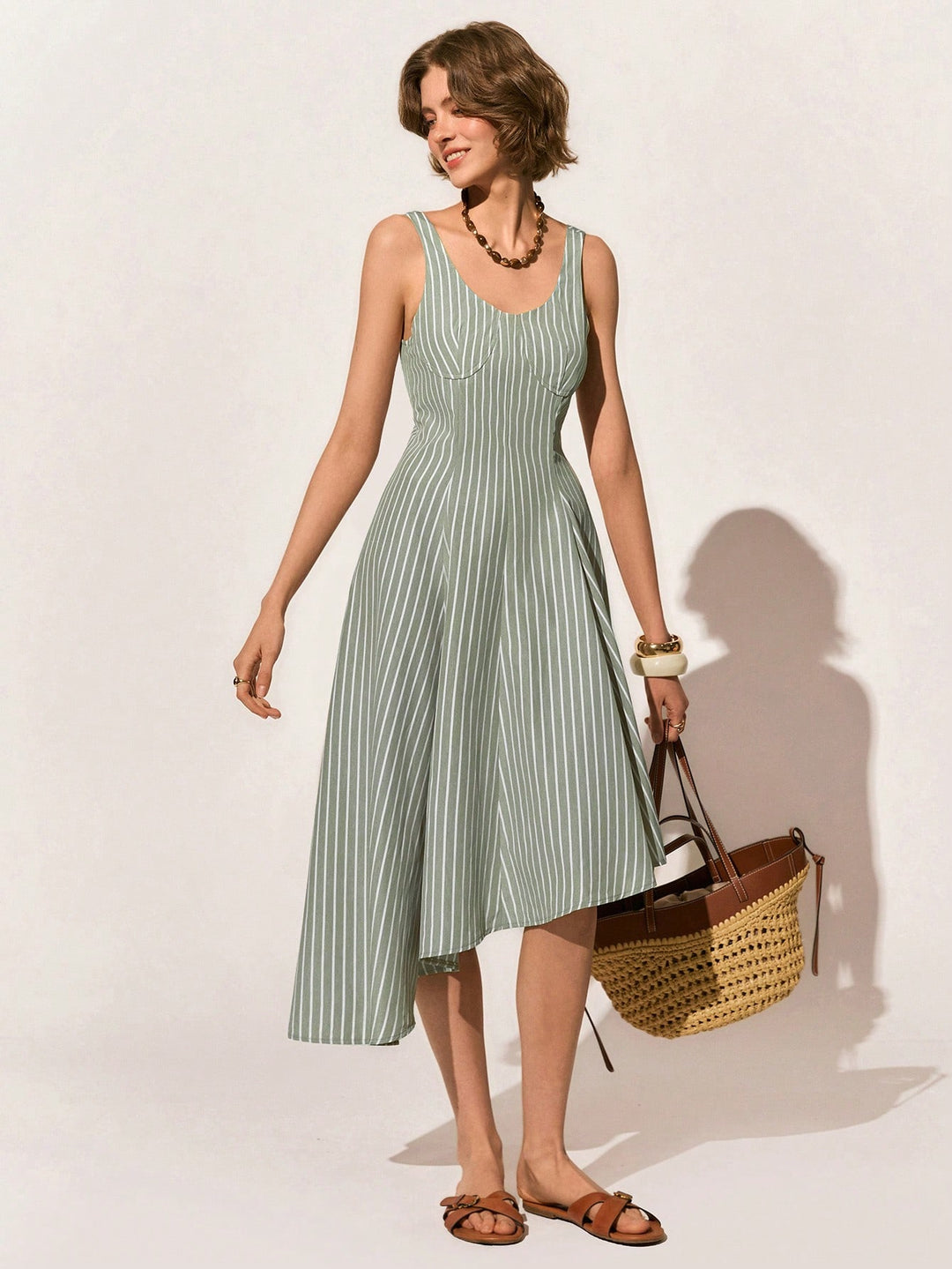 Rochie maxi SHEIN, verde