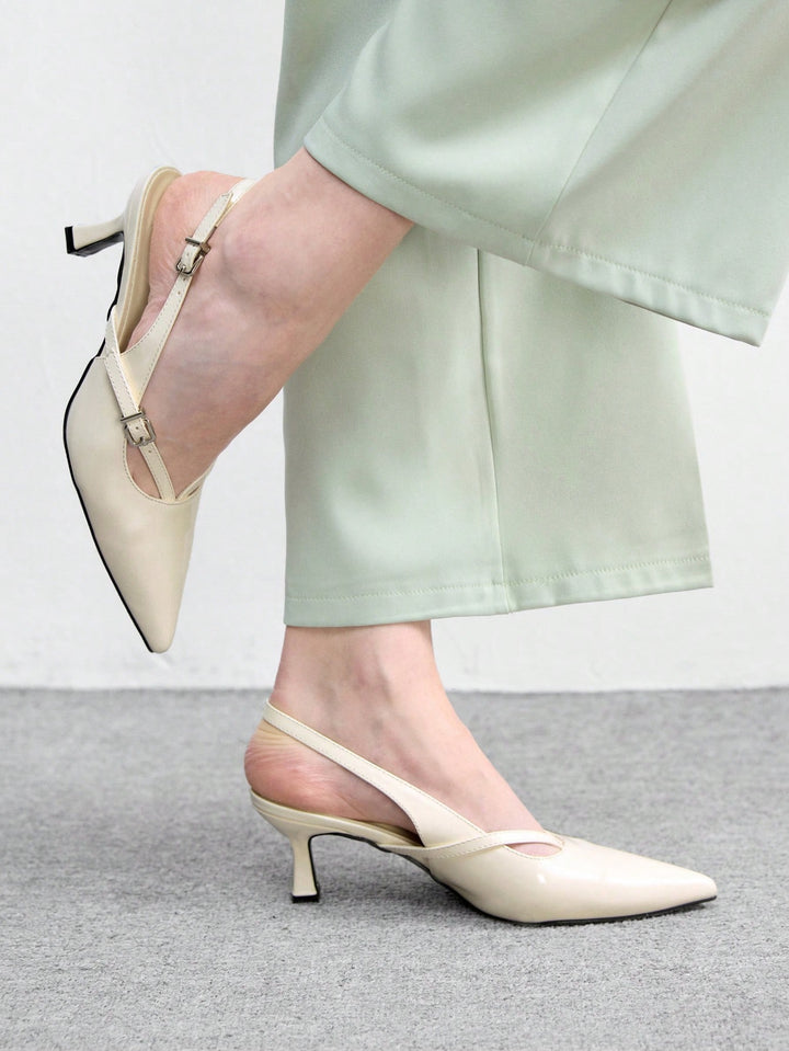 Pantofi cu toc SHEIN, crem