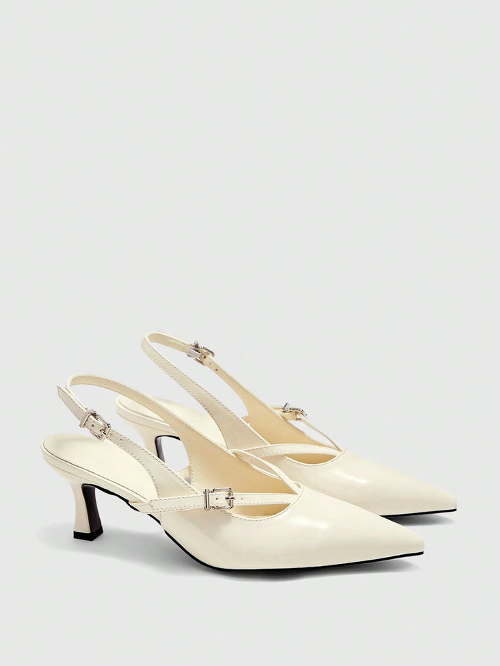 Pantofi cu toc SHEIN, crem
