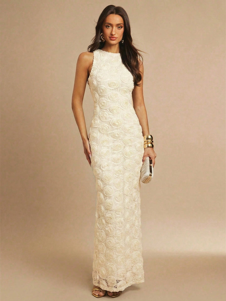 Rochie maxi SHEIN, bej