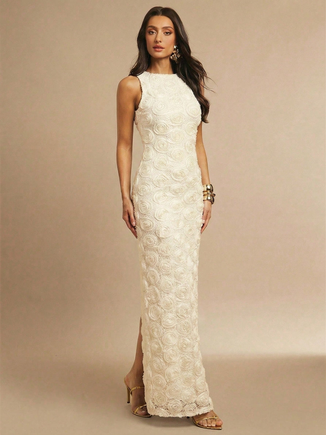 Rochie maxi SHEIN, bej