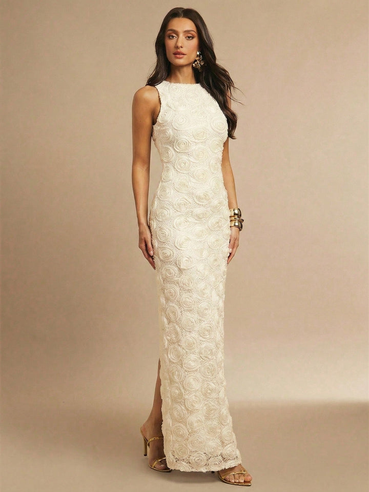 Rochie maxi SHEIN, bej
