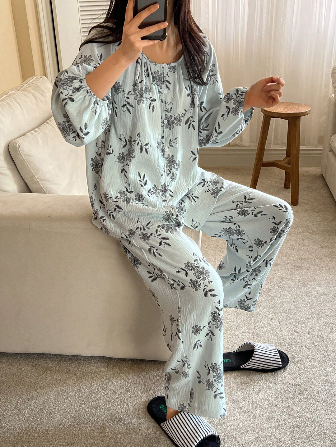 Pijama SHEIN, albastru