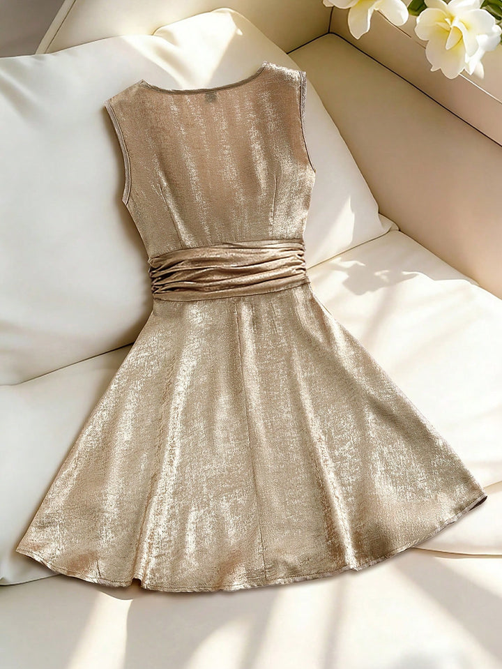 Rochie scurtă SHEIN, auriu