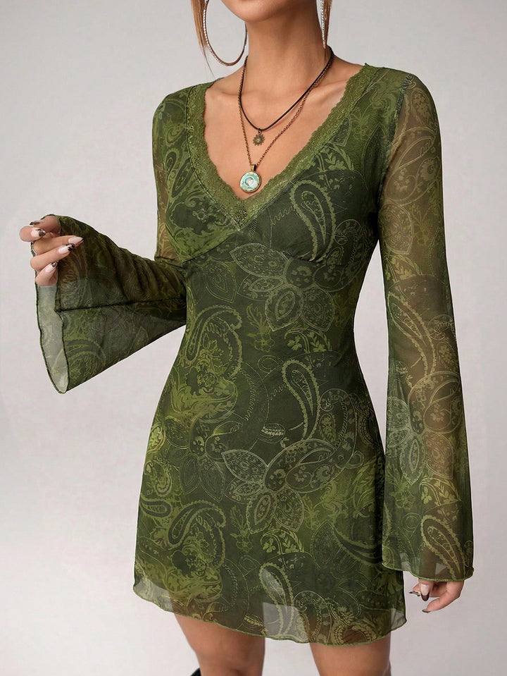 Rochie mini SHEIN, kaki