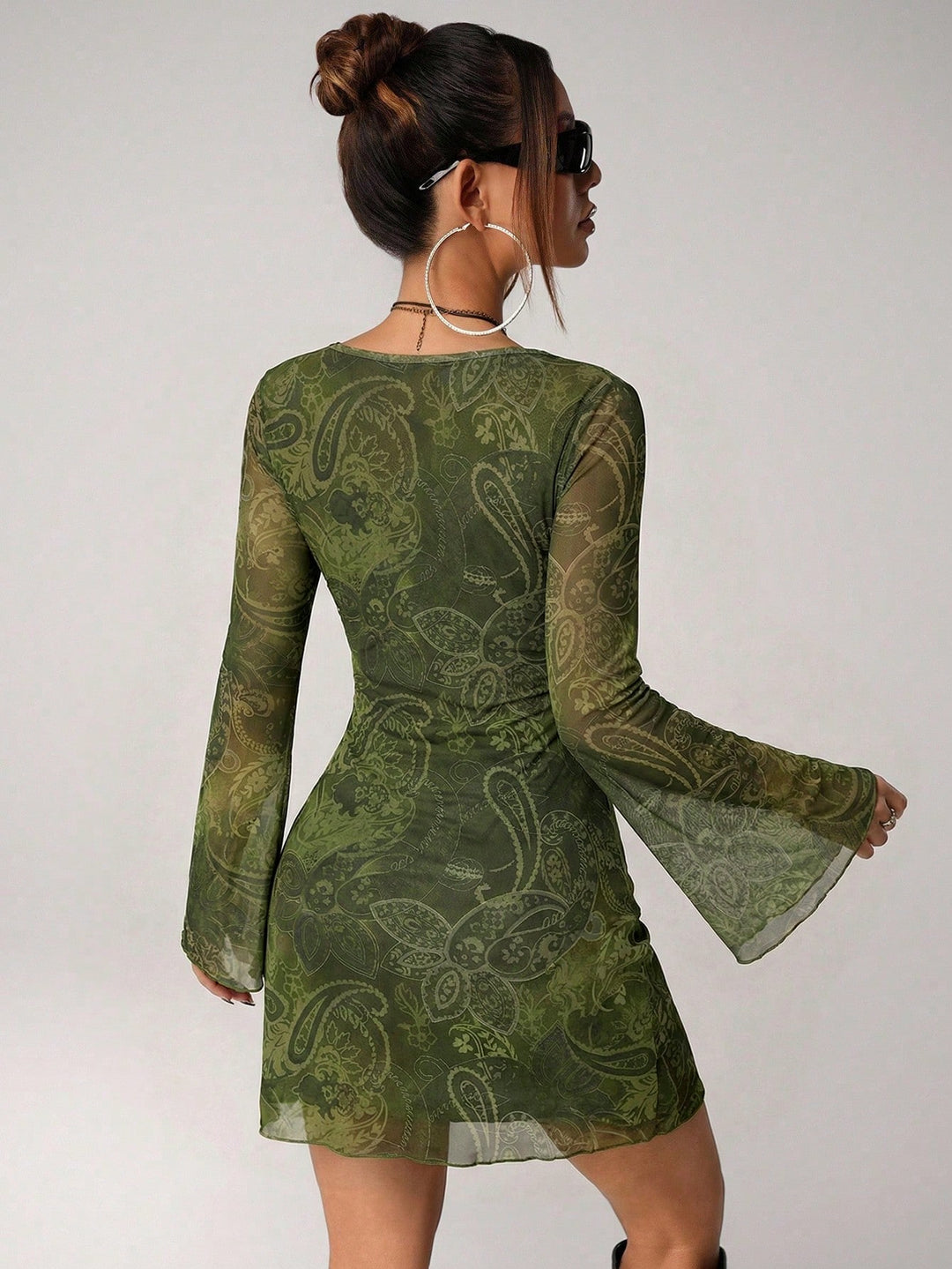 Rochie mini SHEIN, kaki