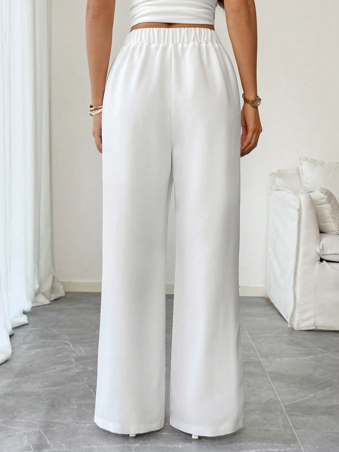 Pantaloni SHEIN, alb