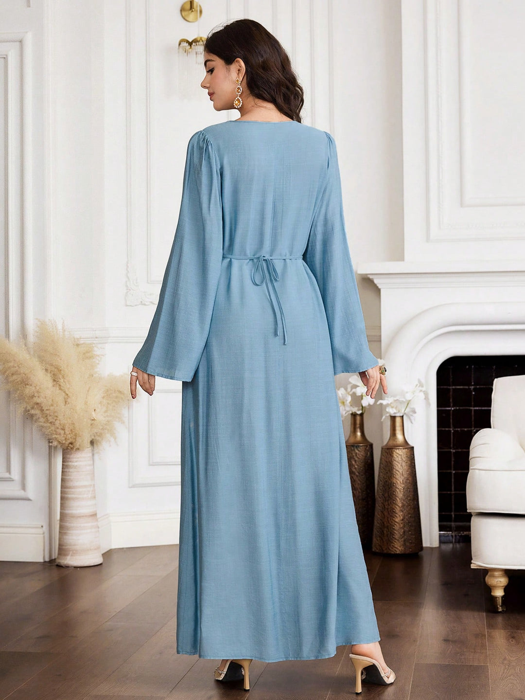Set caftan și jalabiya SHEIN, albastru