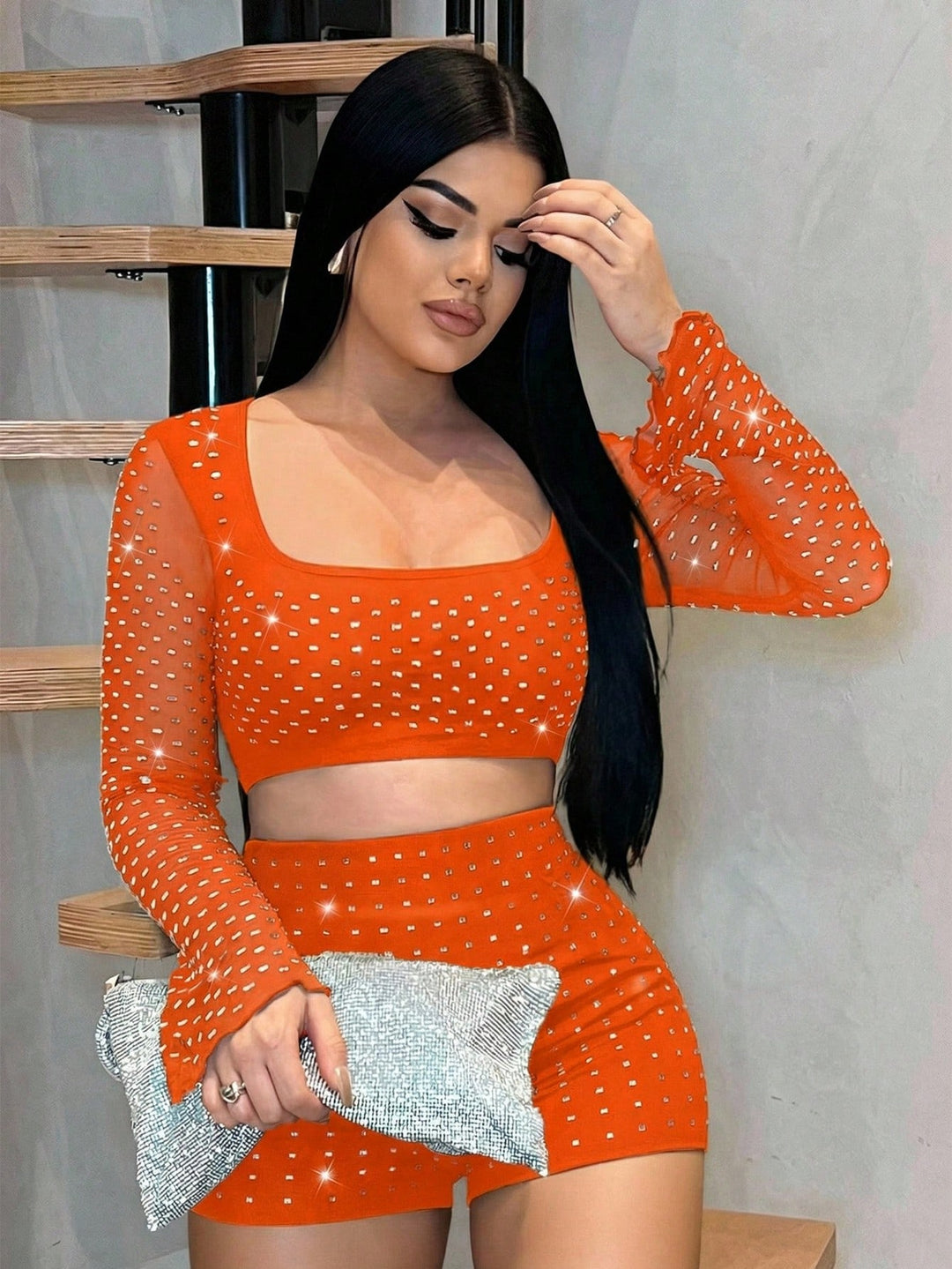 SHEIN narancssárga ruha szett