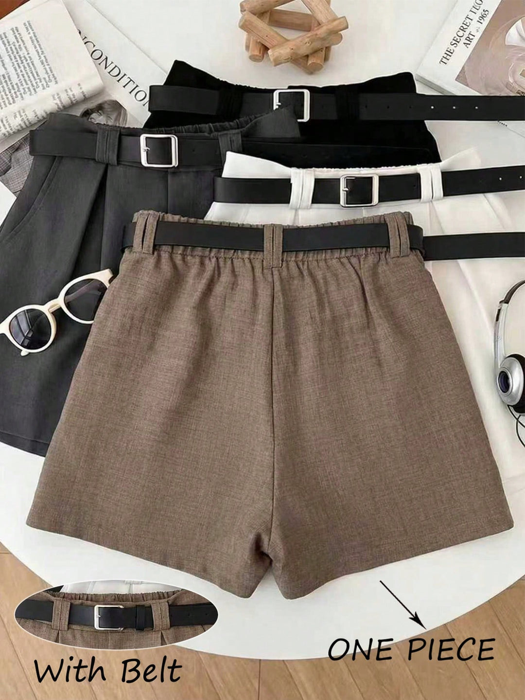 Pantaloni scurți SHEIN, maro