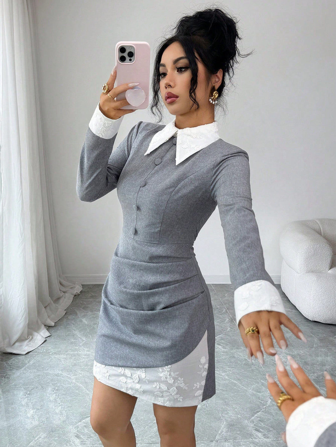 Rochie scurtă SHEIN, gri