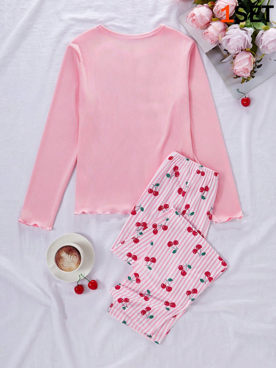 Compleu pijamale SHEIN, roz