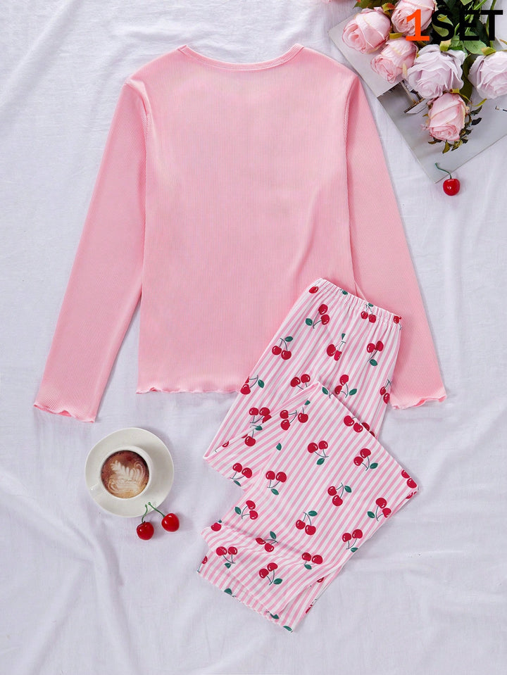 Compleu pijamale SHEIN, roz