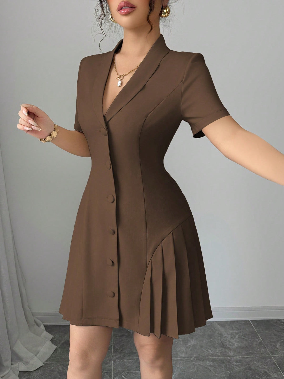 Rochie scurtă SHEIN, maro