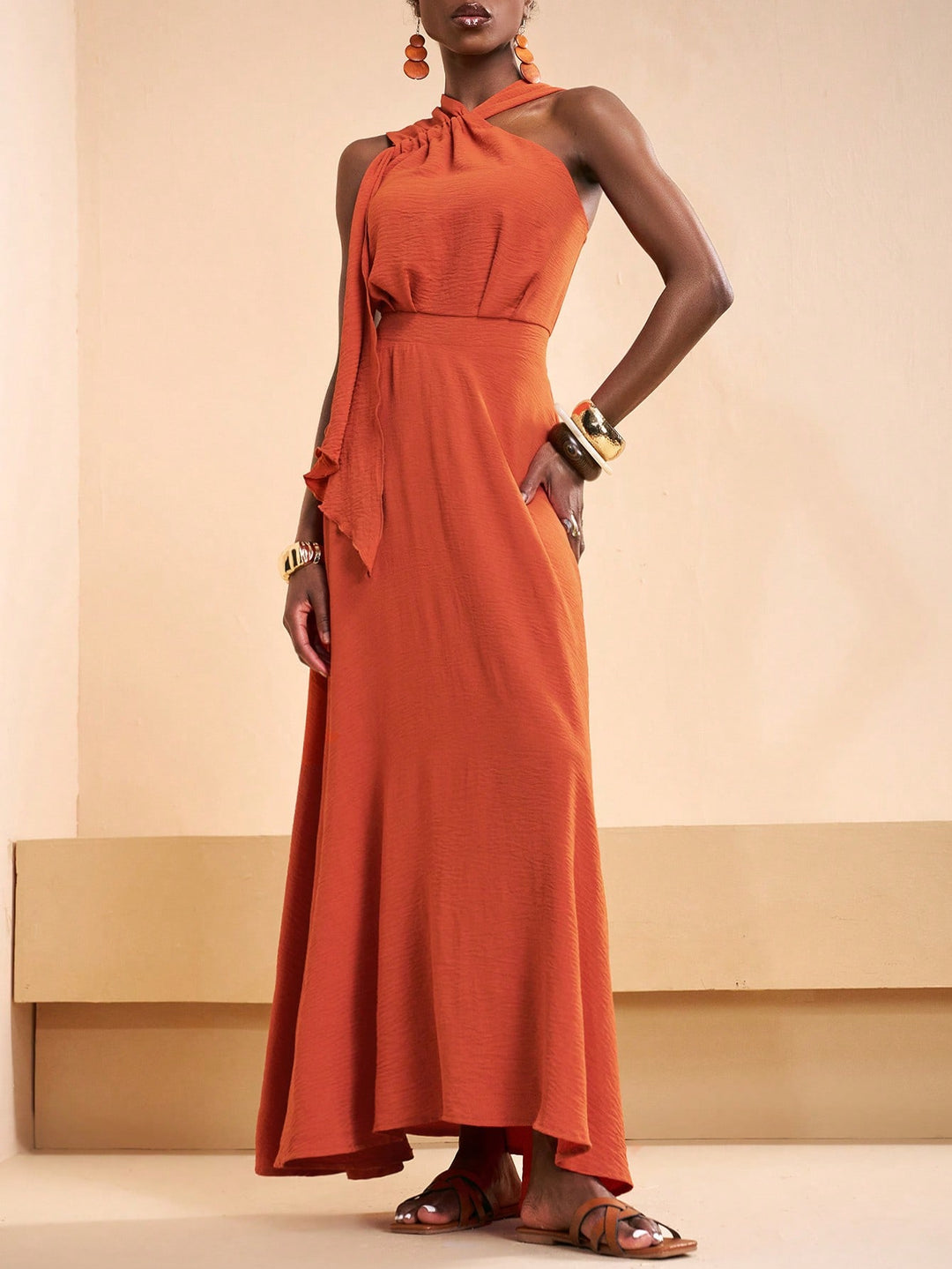 Rochie maxi SHEIN, maro