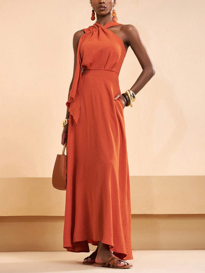 Rochie maxi SHEIN, maro