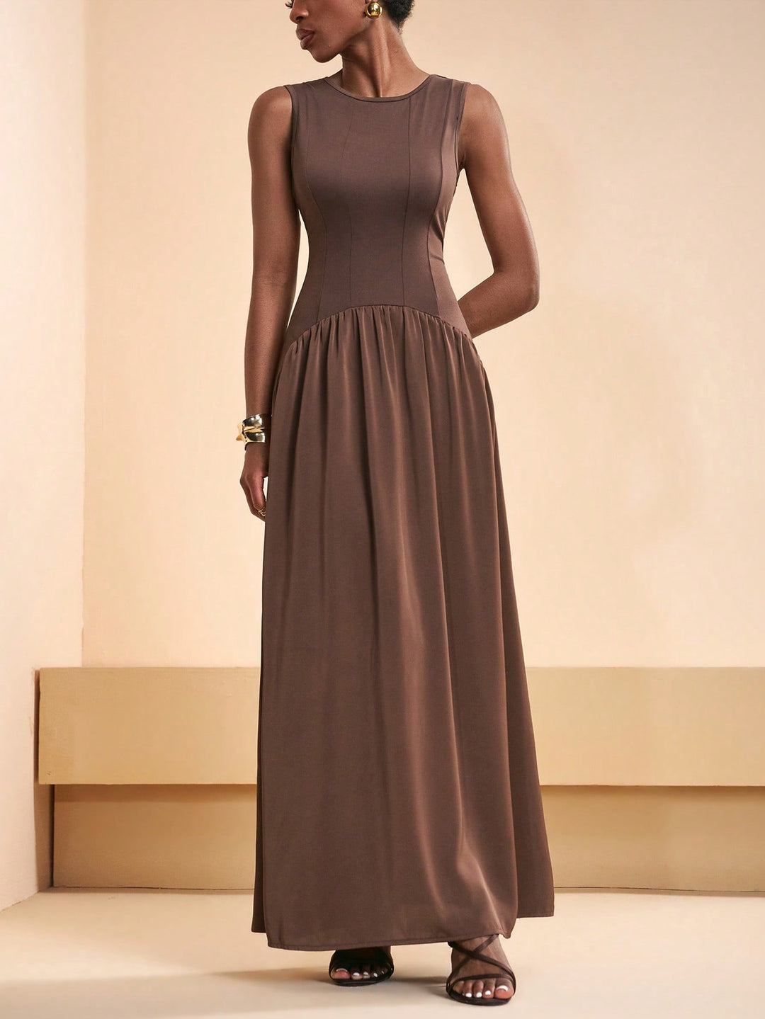 Rochie maxi SHEIN, maro