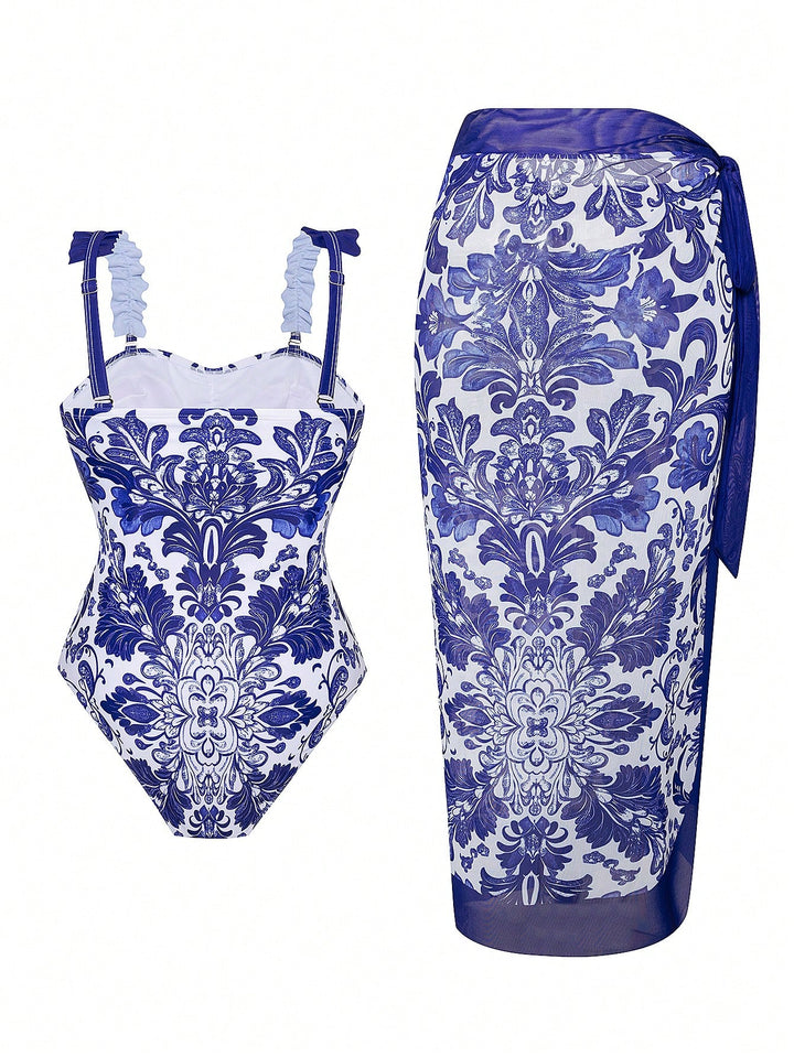 Costum de baie SHEIN, albastru