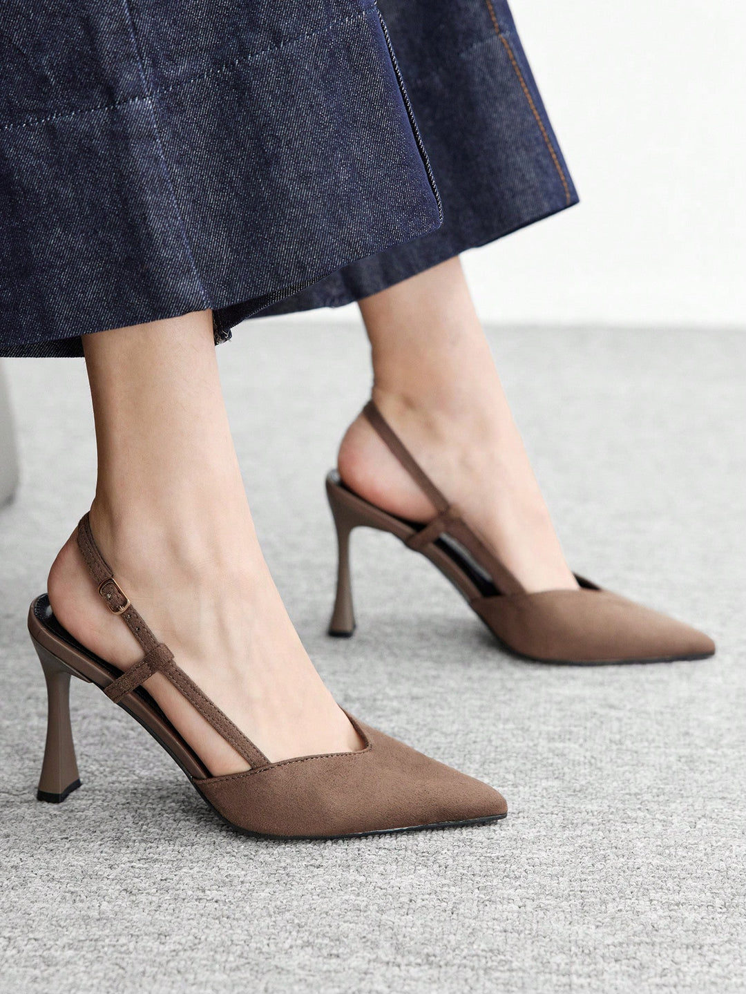 Pantofi cu toc SHEIN, kaki