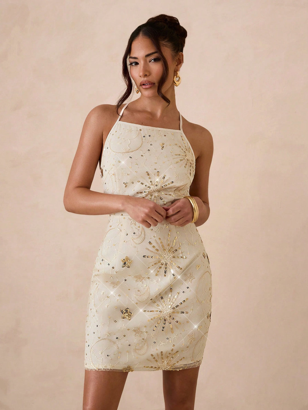 Rochie scurtă SHEIN, bej