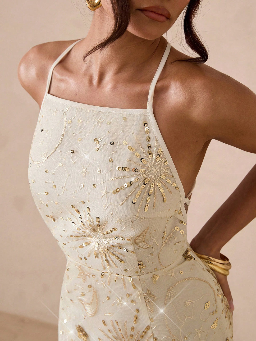 Rochie scurtă SHEIN, bej