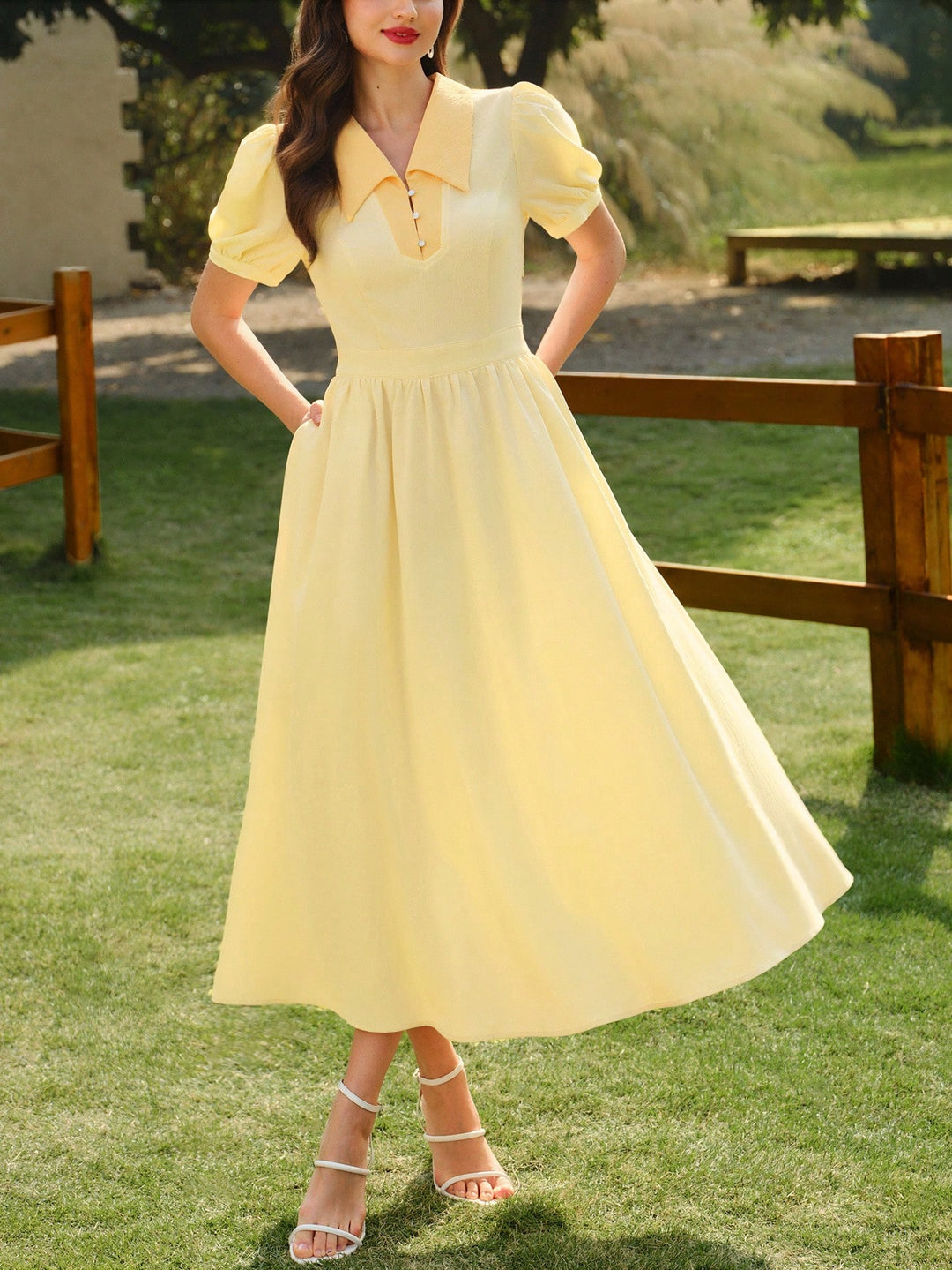 Rochie maxi SHEIN, galben