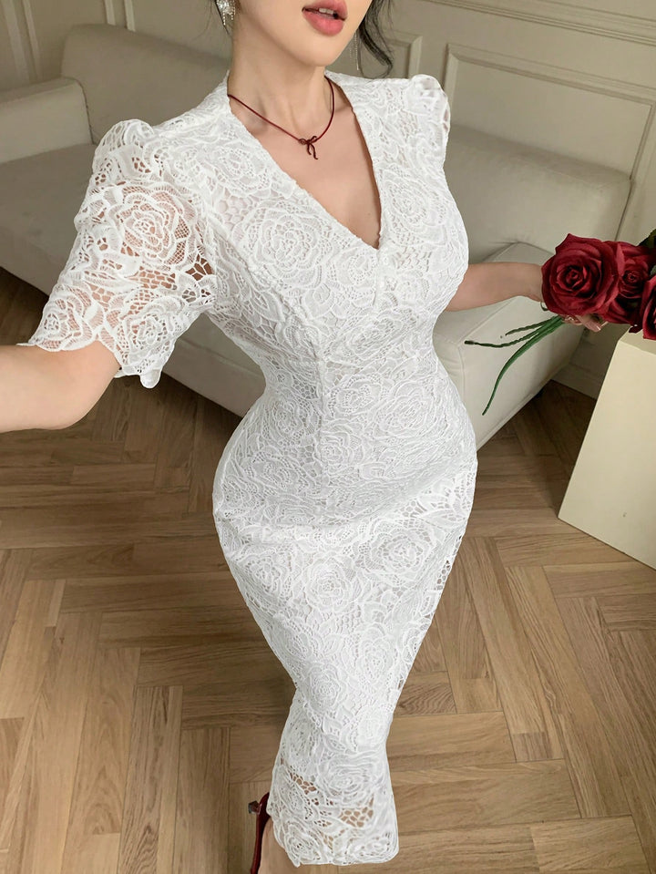 Rochie midi SHEIN, alb