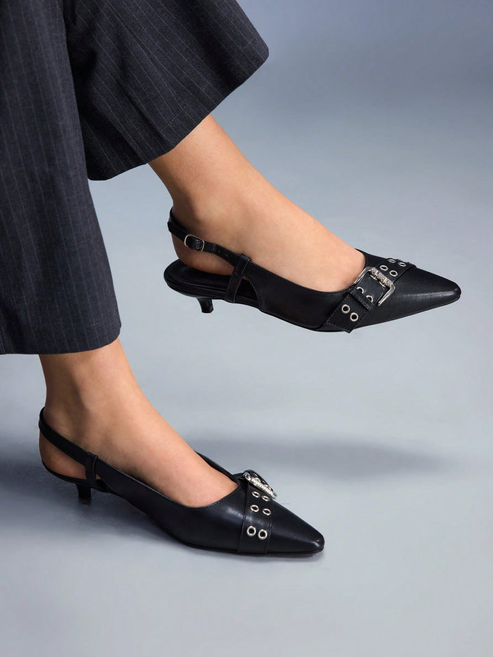 Pantofi cu toc SHEIN, negru