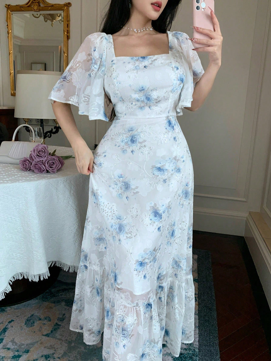 Rochie maxi SHEIN, albastru