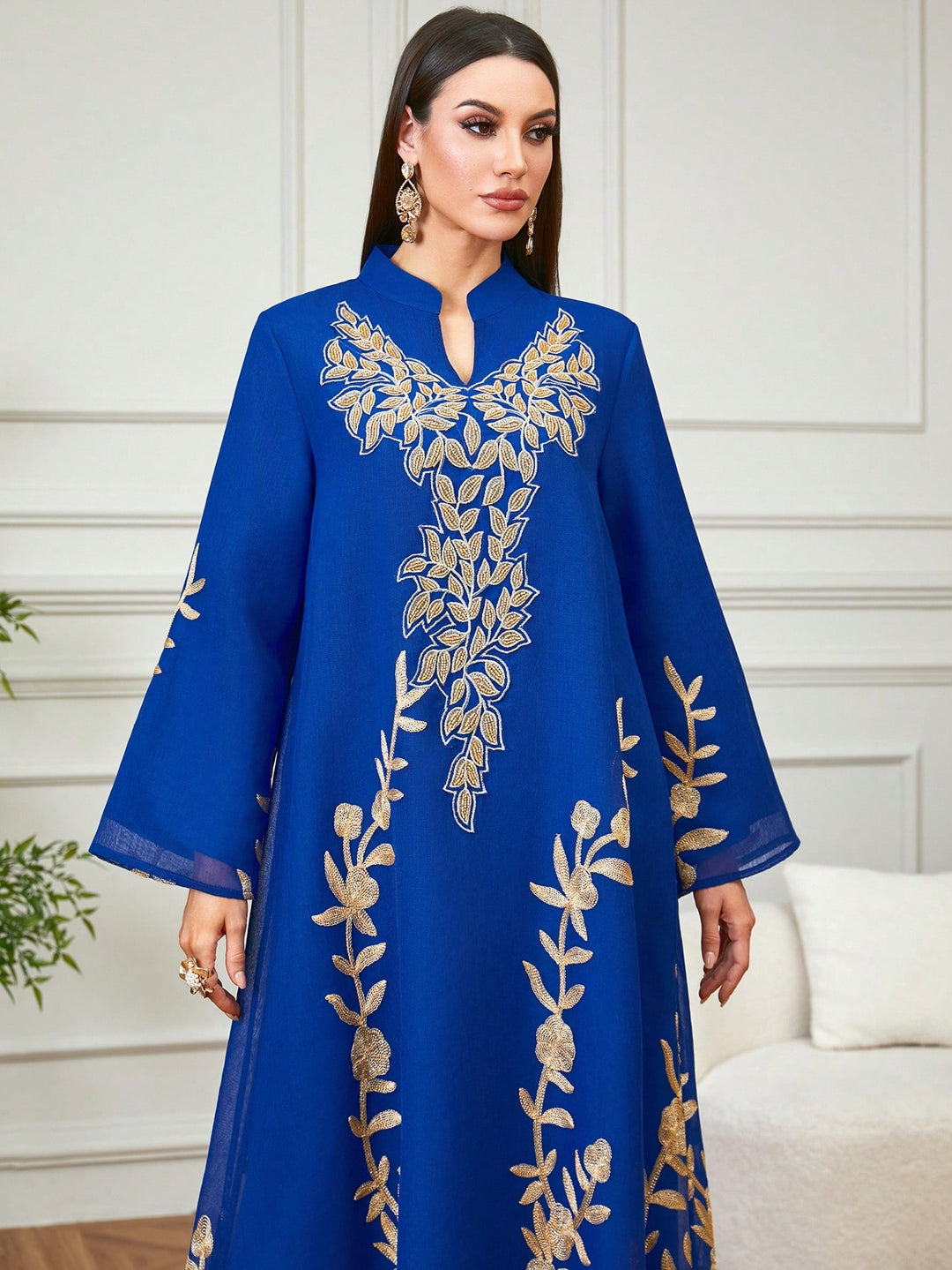 Set caftan și jalabiya SHEIN, albastru