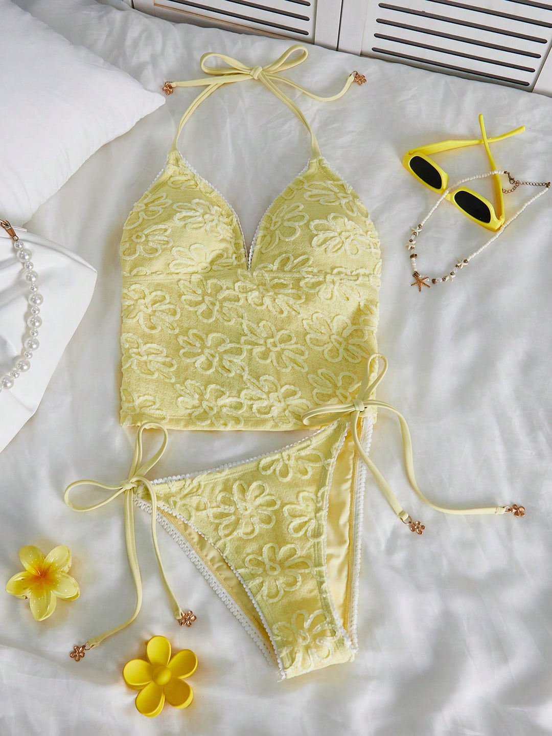 Costum de baie SHEIN, galben