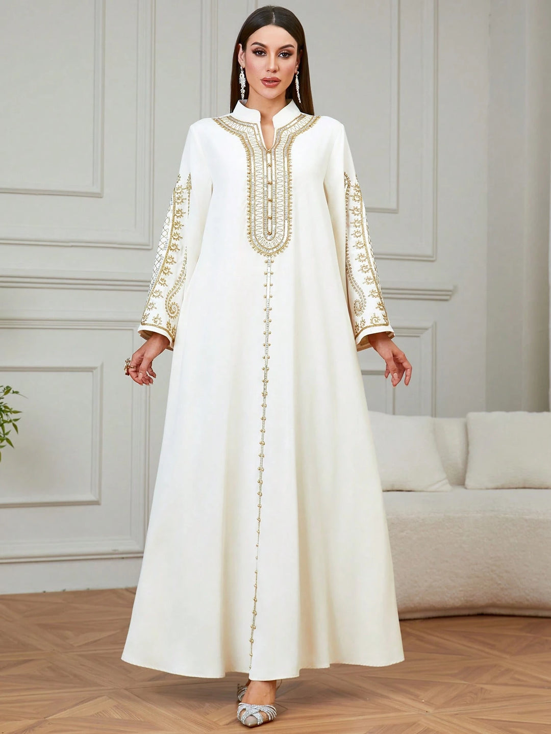 Rochie maxi SHEIN, crem