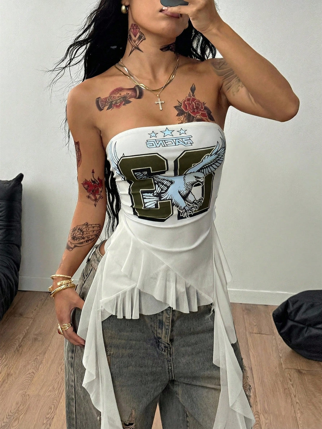 Top SHEIN, alb
