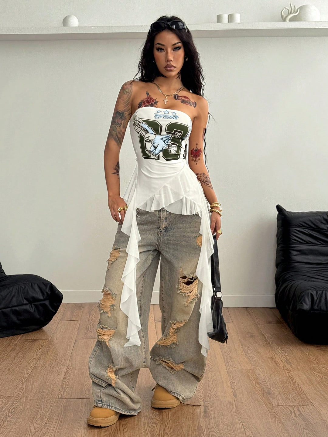 Top SHEIN, alb