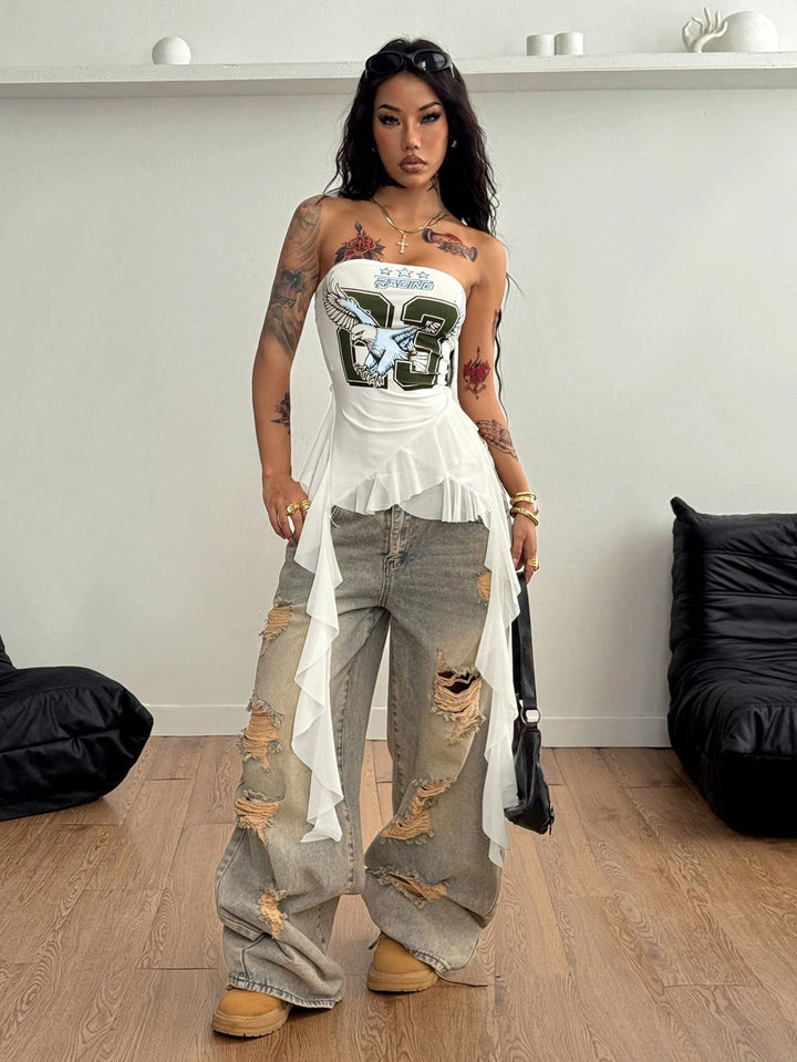 Top SHEIN, alb