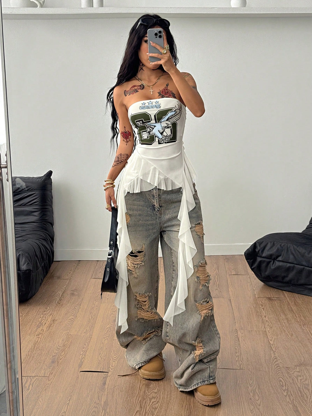 Top SHEIN, alb