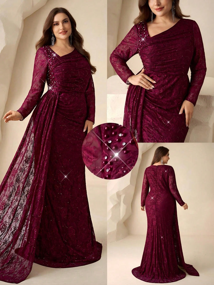 Rochie de ocazie SHEIN, vișiniu