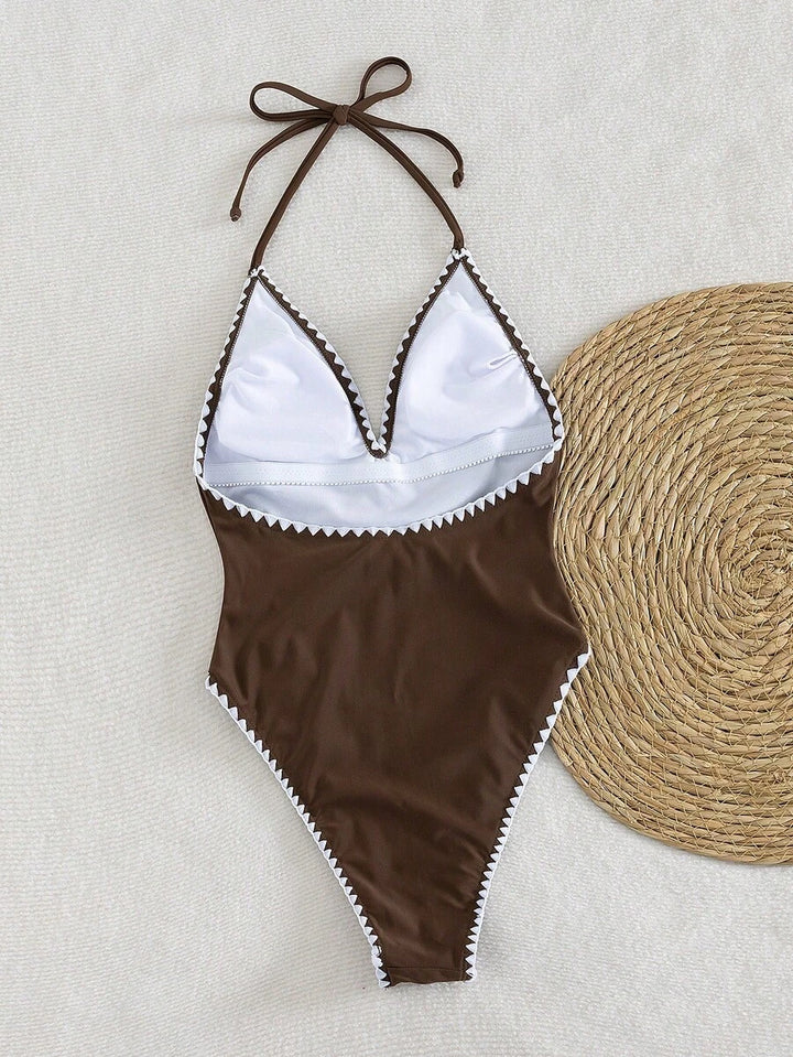 Costum de baie întreg SHEIN, maro