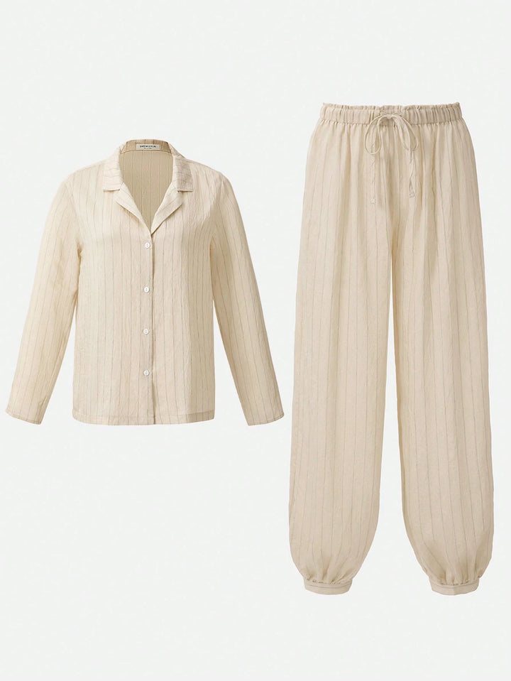 Compleu pijamale SHEIN, bej