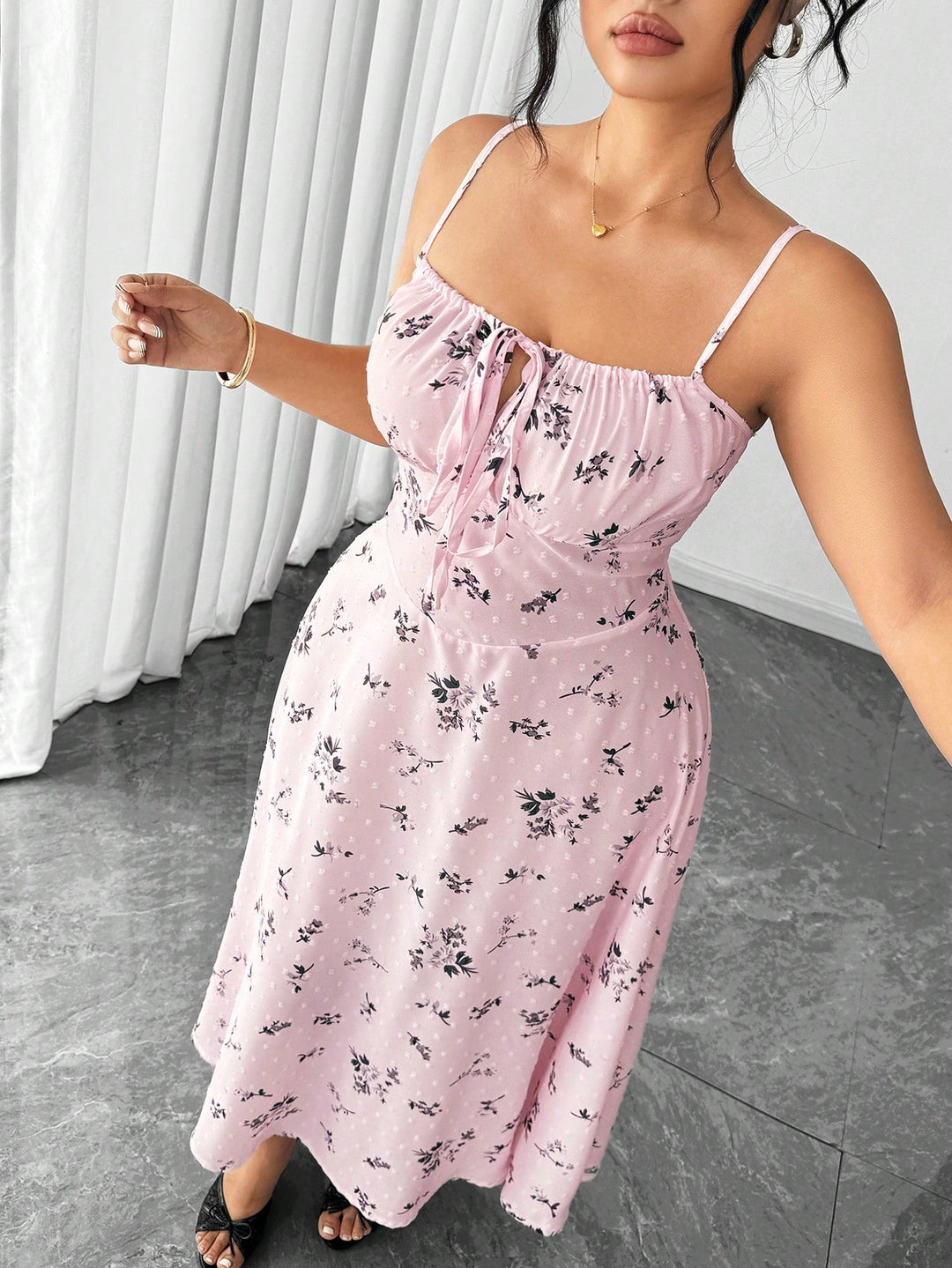 Rochie maxi SHEIN, roz