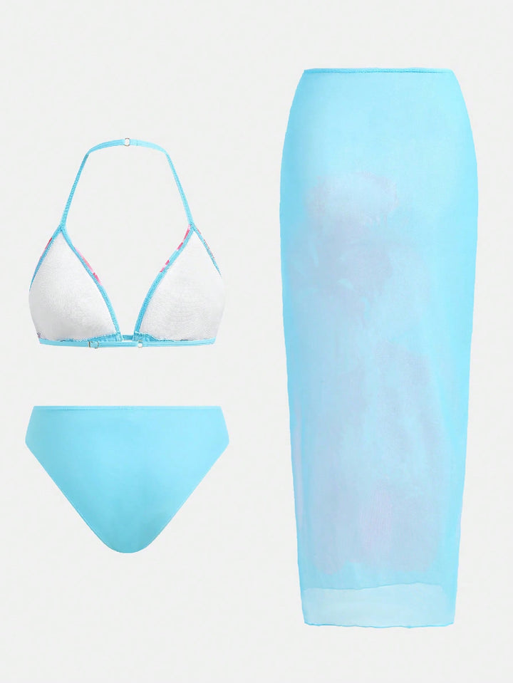 Set bikini SHEIN, albastru