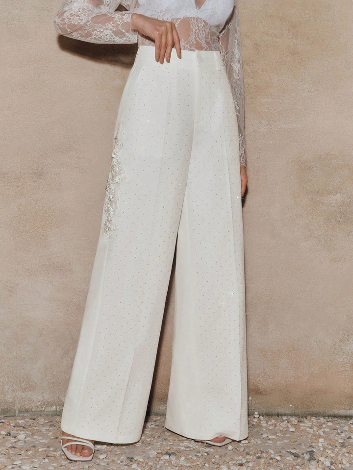 Pantalon SHEIN, alb